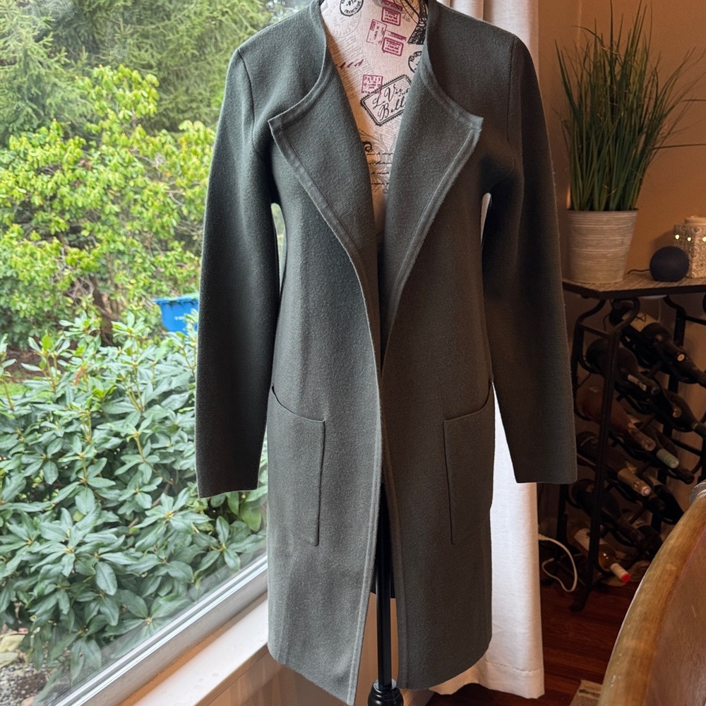 Women's Sage Green Long Cardigan